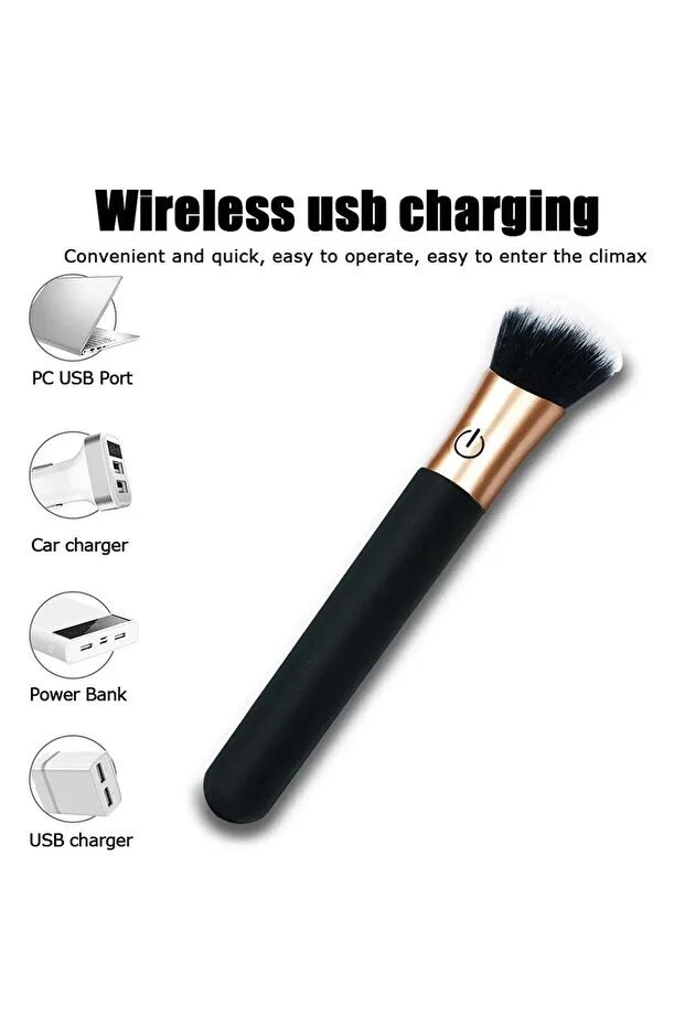 Vibratör: Fırça Uçlu 10 Modlu Vibratör Hassas G Nokta Uyarımı - Siyah