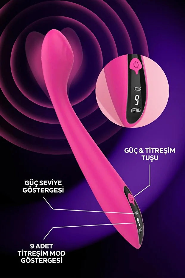 Klitoris ve G Noktası Uyarıcılı, Titreşimli Silikon Vibratör - Dijital Pembe Cinsel Oyuncak