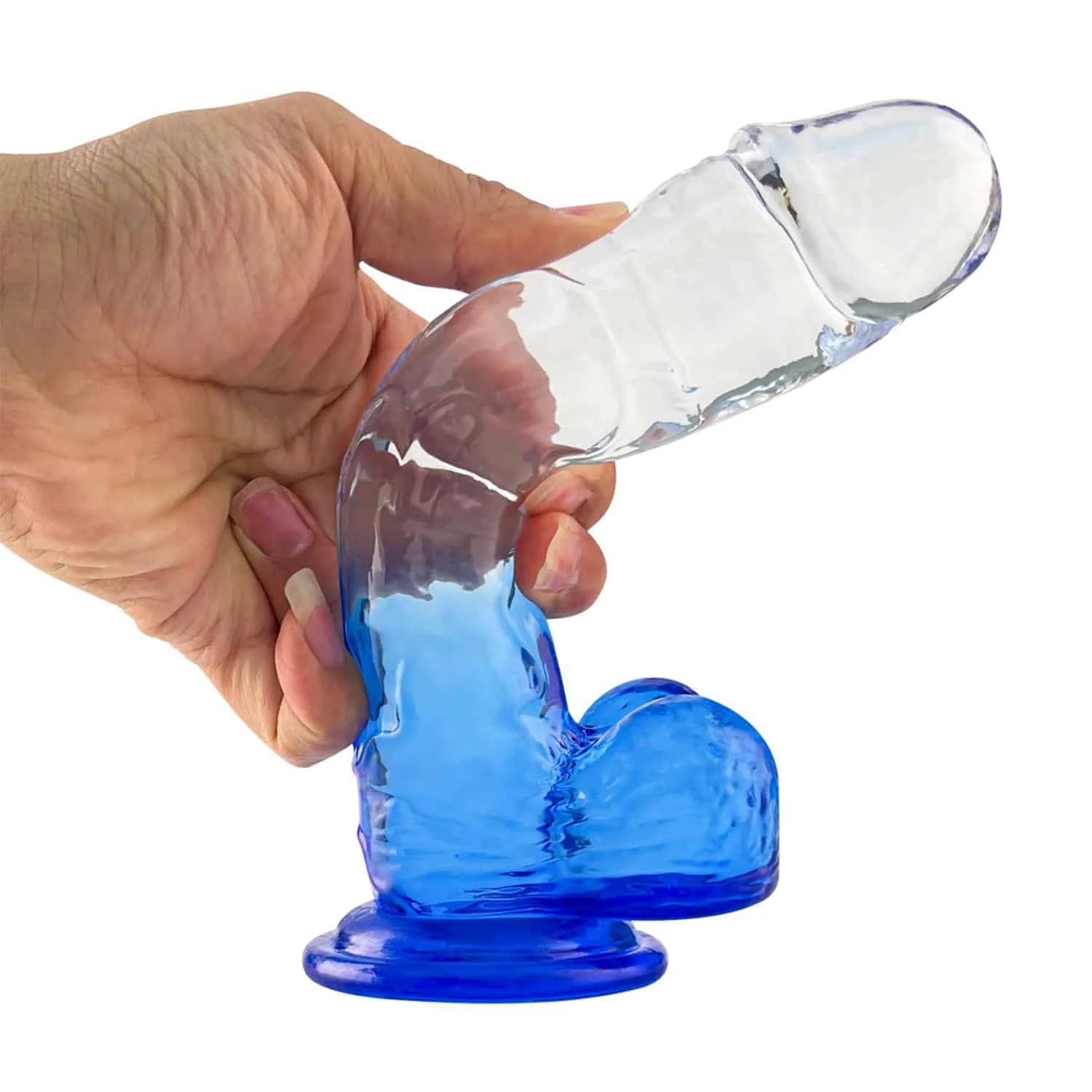 15 cm Mavi Şeffaf Realistik – Renkli ve Gerçekçi Fantazi Deneyimi