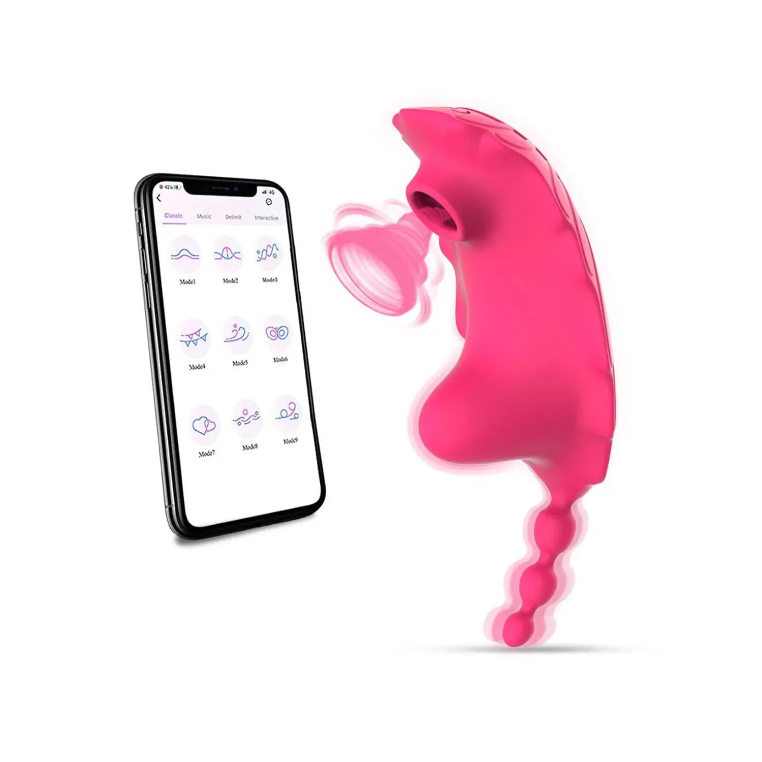 Akıllı Uygulama Kontrollü Çift Fonksiyonlu Titreşimli Vakumlu Klitoris Vibratör