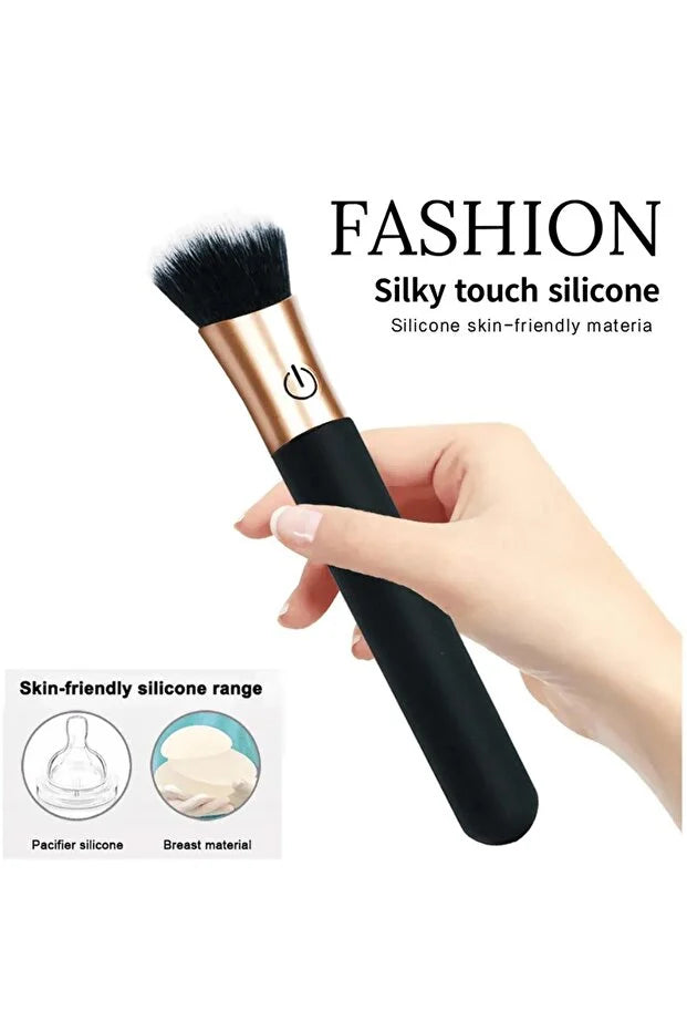 Vibratör: Fırça Uçlu 10 Modlu Vibratör Hassas G Nokta Uyarımı - Siyah