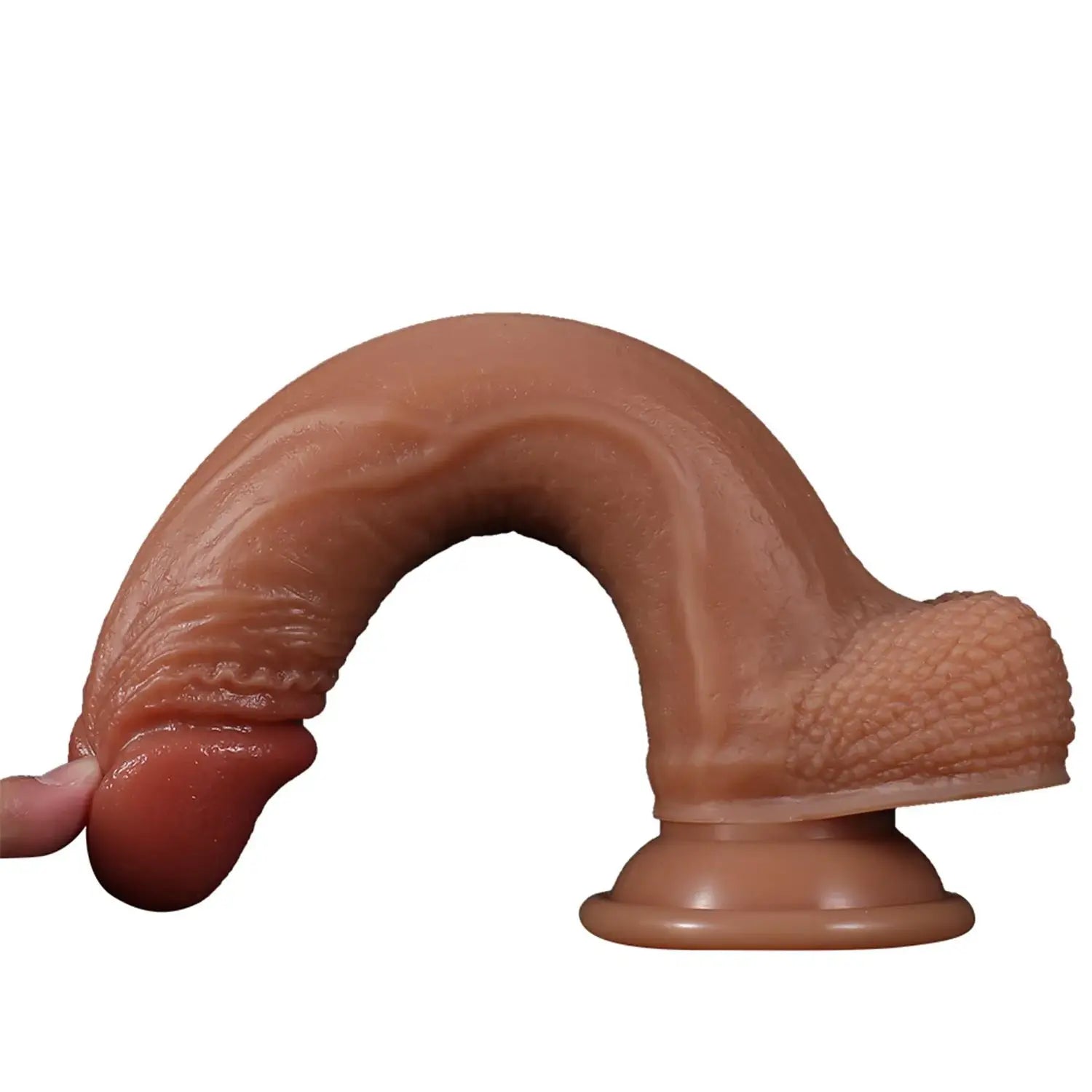 Dildo: Realistik Esmer 21,5 cm – Cilt Dostu Suya Dayanıklı