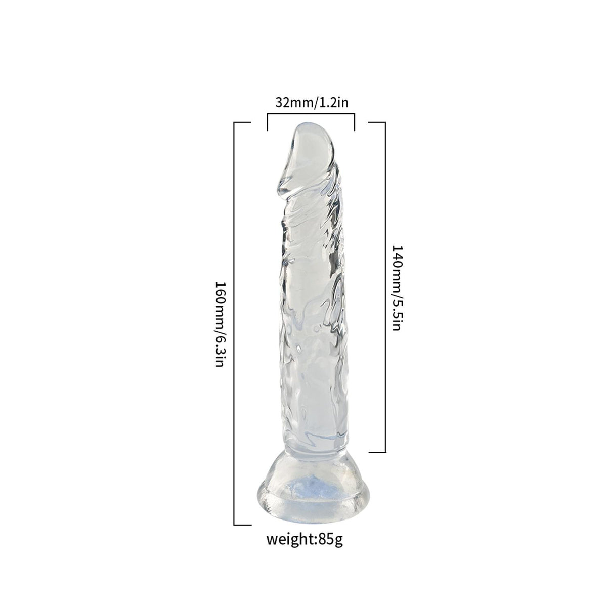 Şeffaf Silikon Dildo 14 cm