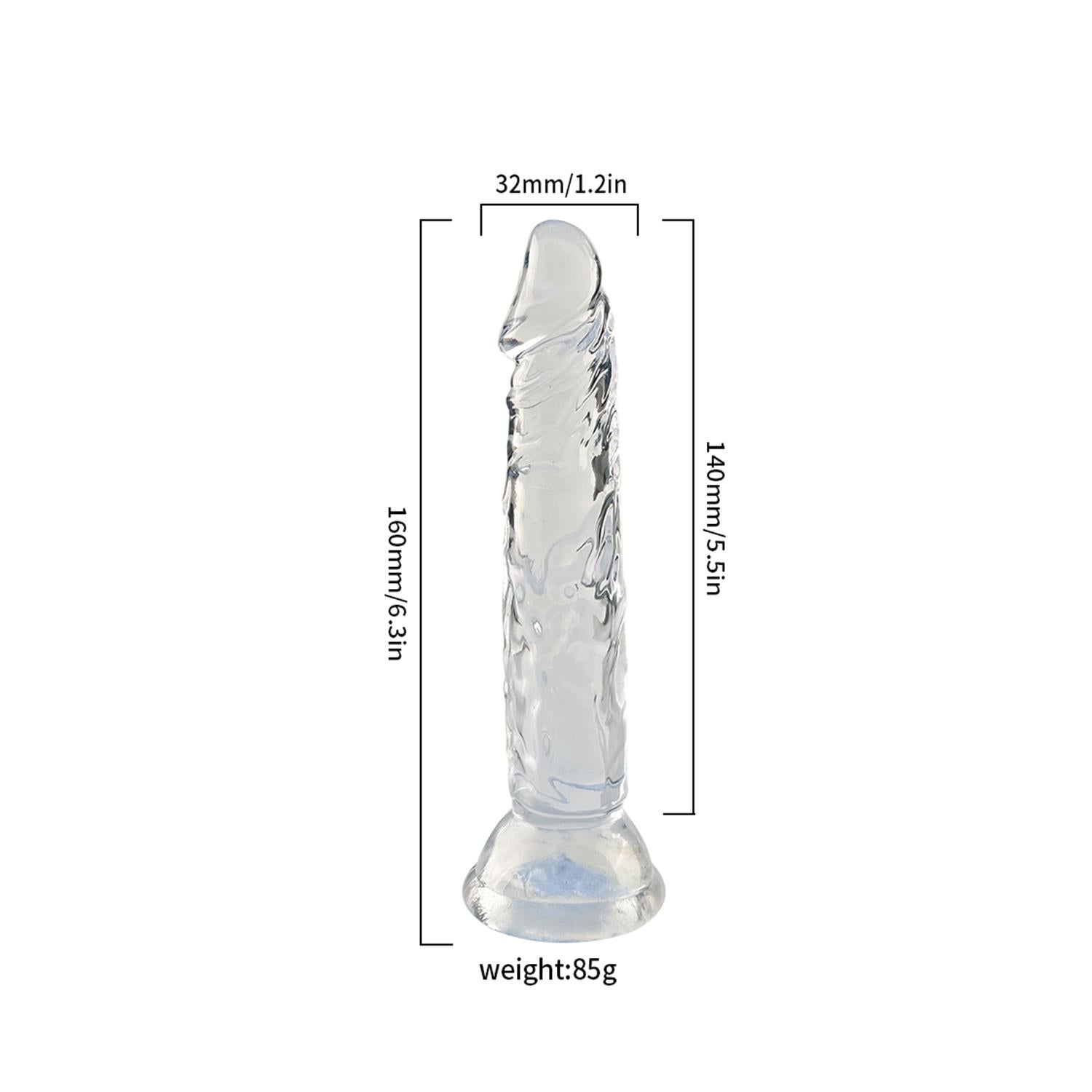Şeffaf Silikon Dildo 14 cm