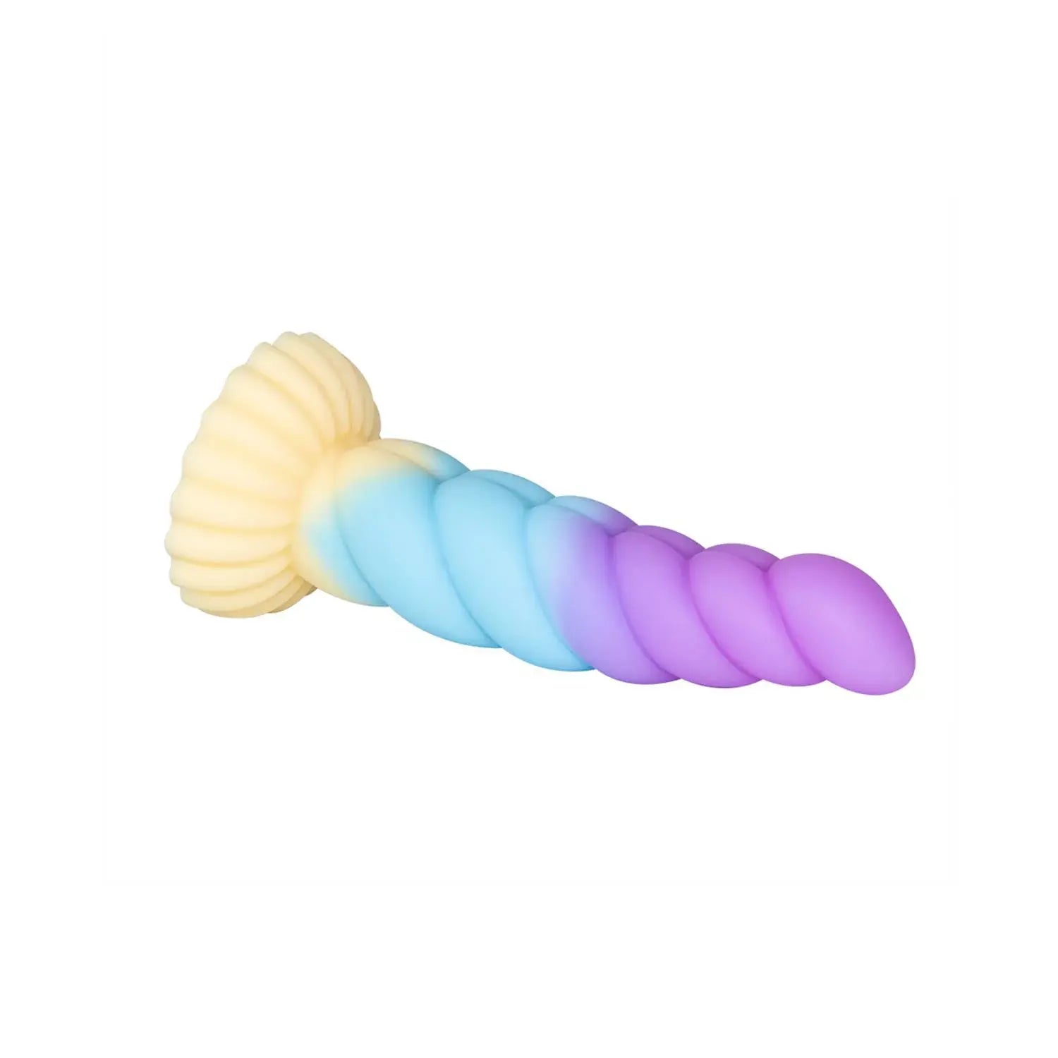 Spiral Unicorn Tasarımlı Silikon Fantazi Dildo – Renkli ve Gerçekçi Dokulu