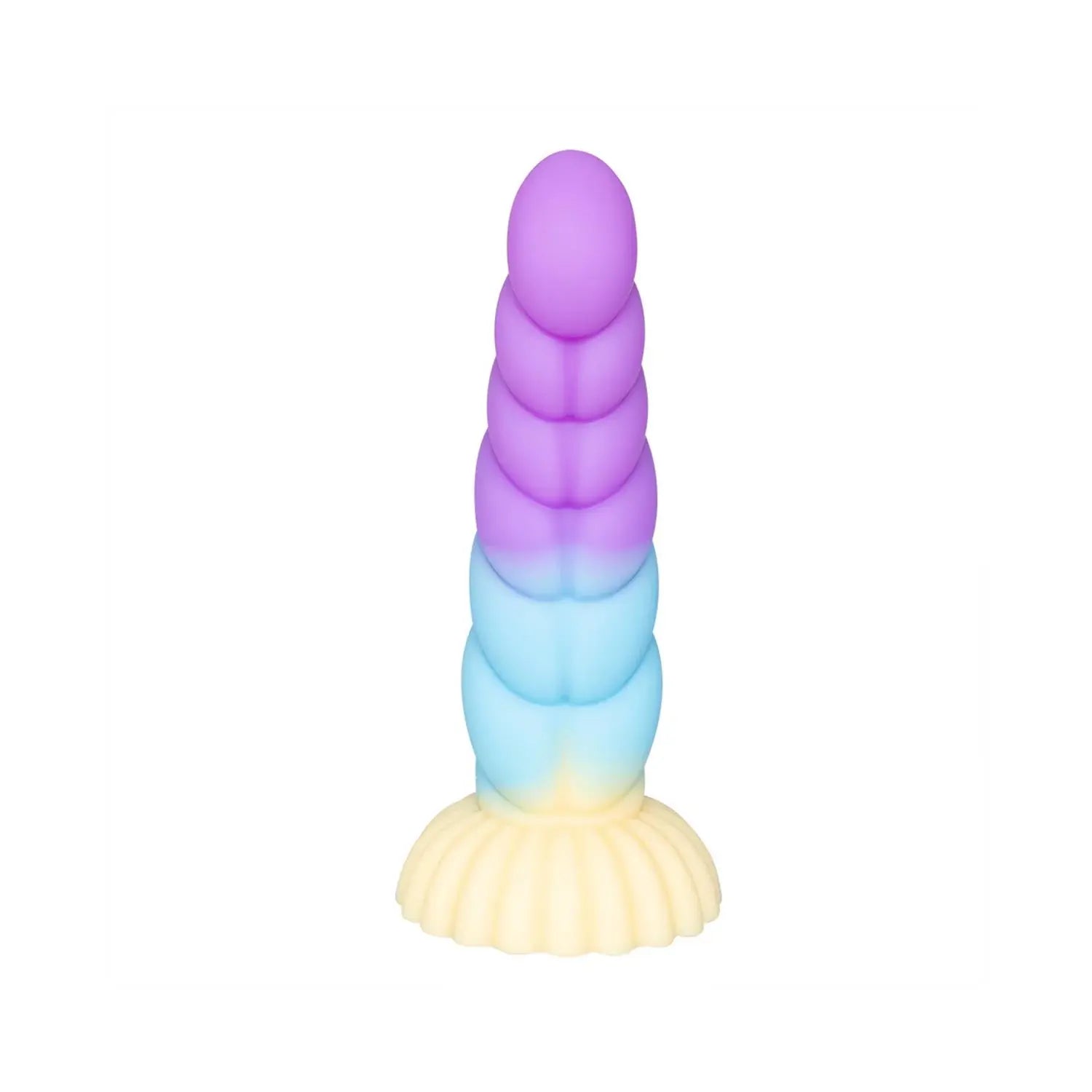 Spiral Unicorn Tasarımlı Silikon Fantazi Dildo – Renkli ve Gerçekçi Dokulu