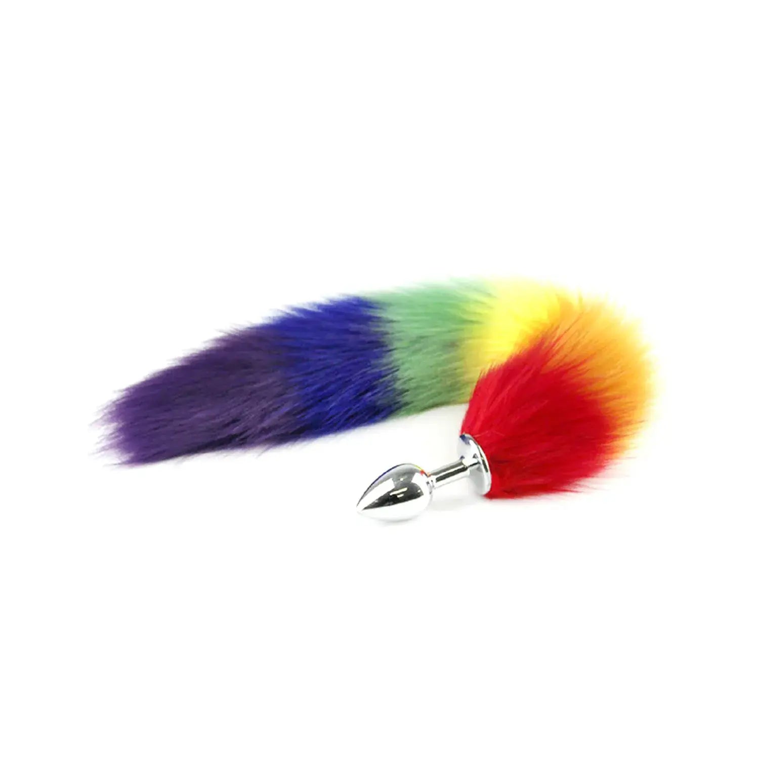 Tilki Kuyruk Anal Plug Rainbow – Metal Tabanlı, Renkli ve Estetik