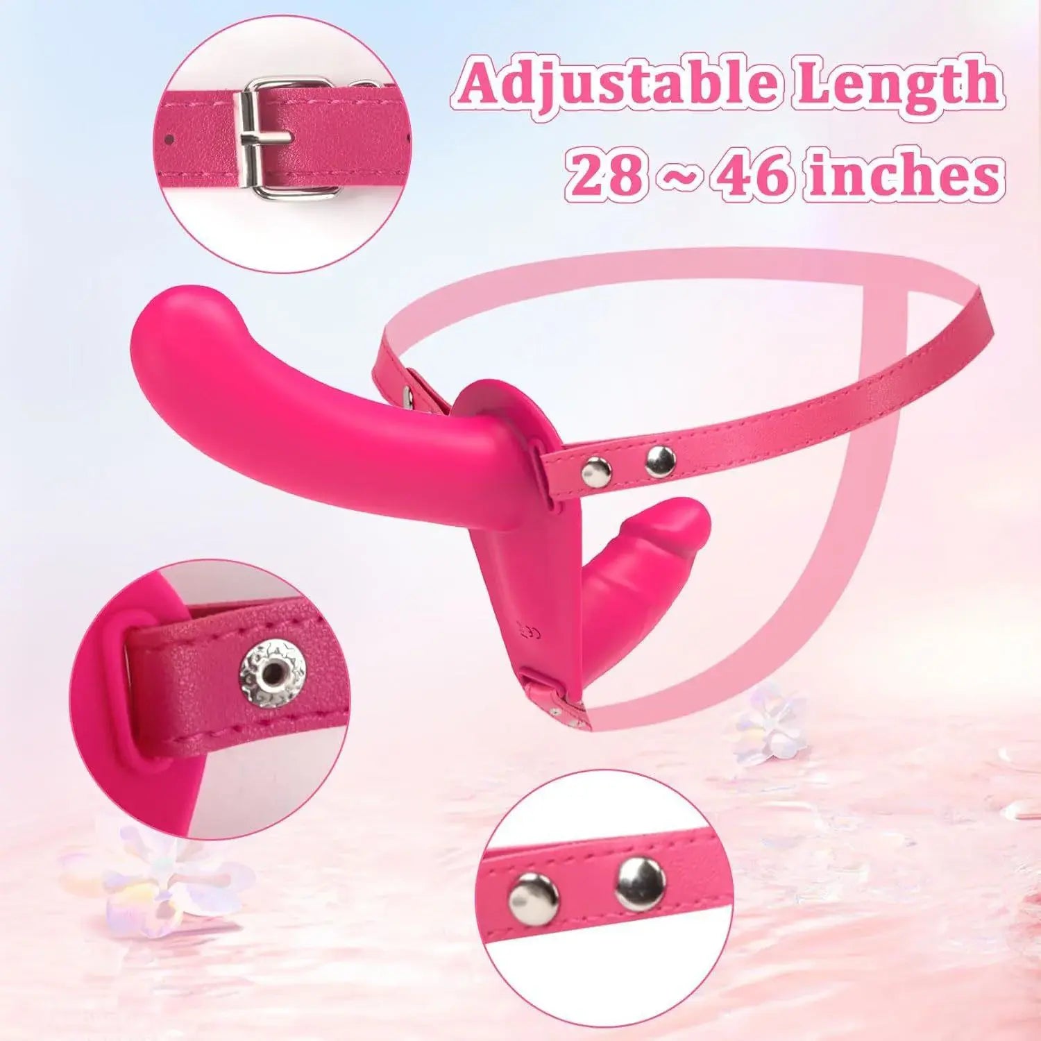 Uzaktan Kumandalı Çift Taraflı Titreşimli Strap-On Rose – 10 Mod, Su Geçirmez, Ayarlanabilir Kayışlı