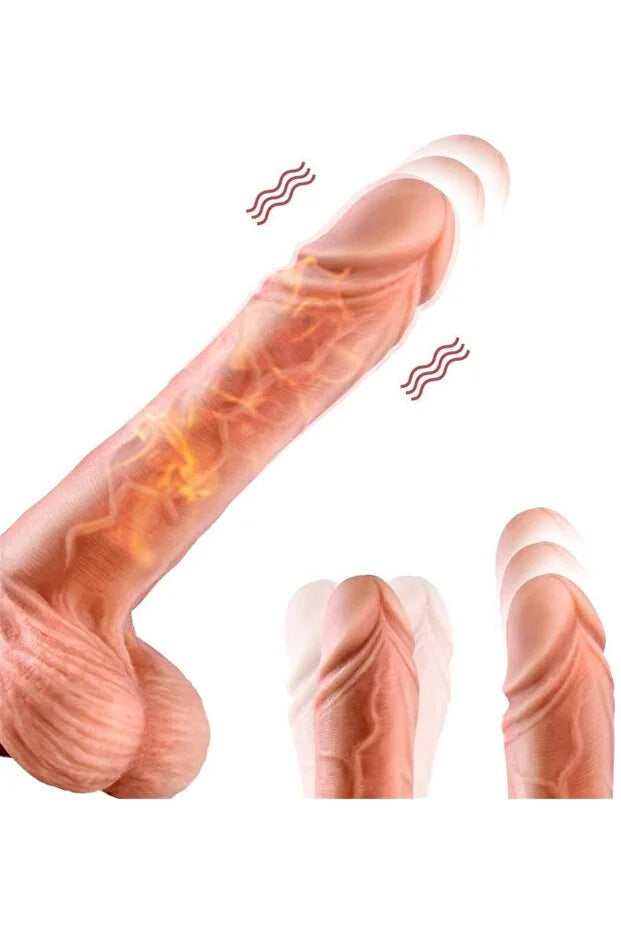 Uzaktan Kumandalı İleri Geri Hareketli Titreşimli Gerçekçi Dildo