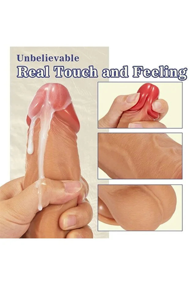 Uzaktan Kumandalı İleri Geri Hareketli Titreşimli Gerçekçi Dildo