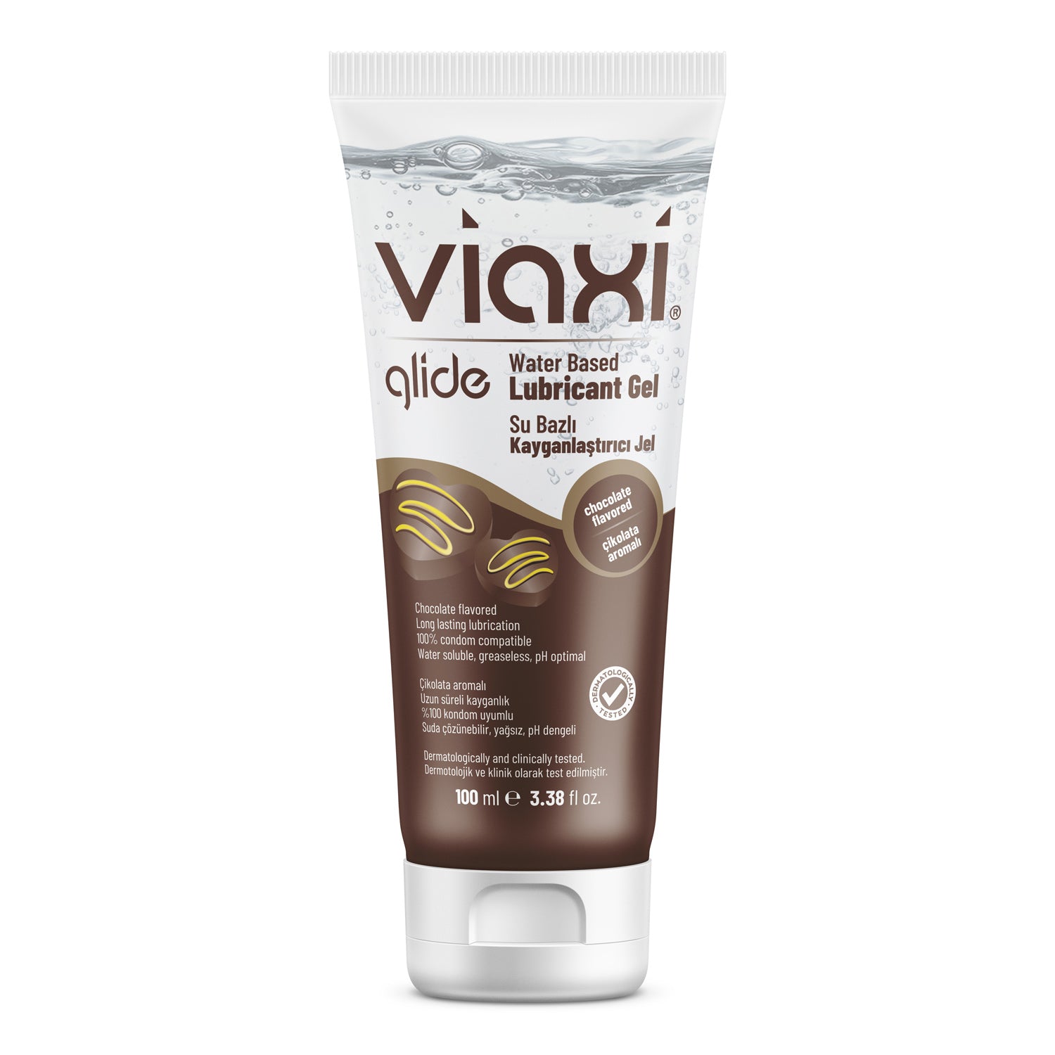 VIAXI GLIDE Doğal Kayganlaştırıcı Jel Çikolatalı 100 ML, Su Bazlı