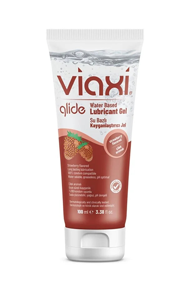 VIAXI GLIDE Doğal Kayganlaştırıcı Jel Çilek Aromalı 100 ML, Su Bazlı